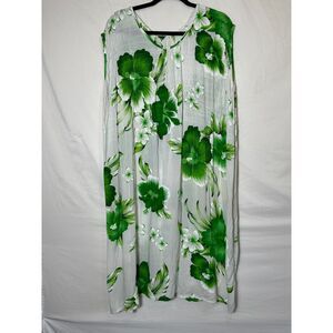 Women's Plus Size Hawaiian Beach Cover Up Floral Size 2X Semi-Sheer